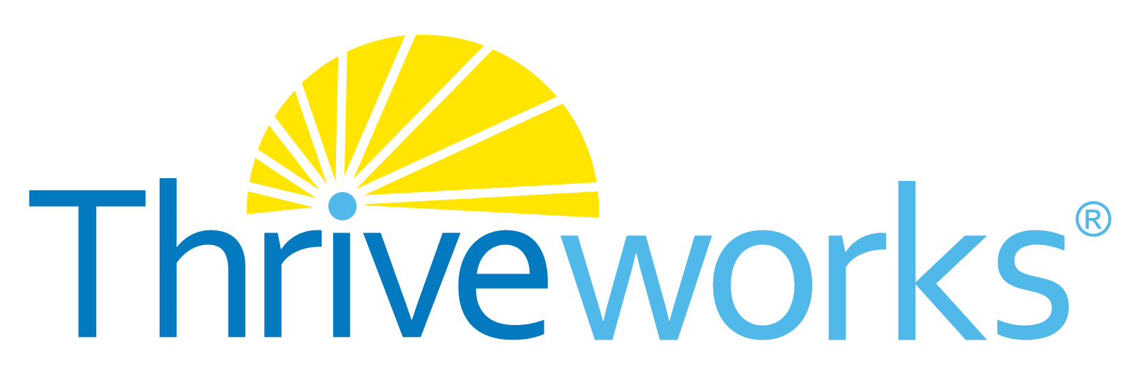 A blue and yellow logo for livework
