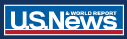 A blue and white logo for a news website.